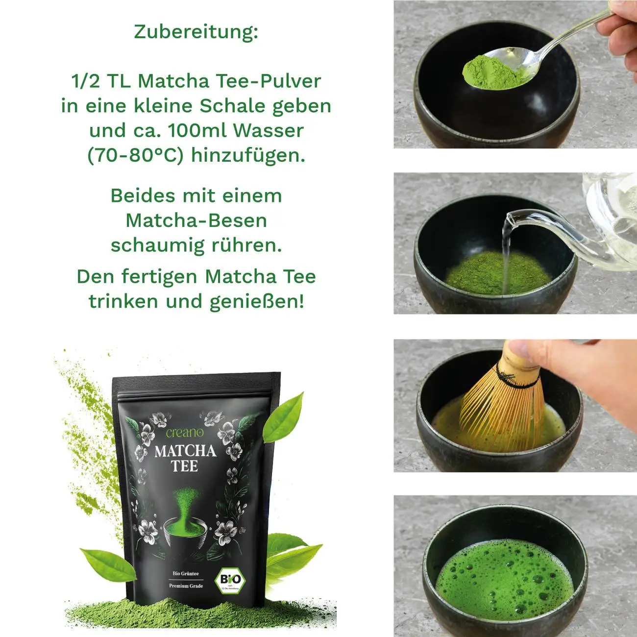 Té matcha orgánico Creano 100 g